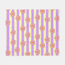 Streifen Lila Gelb tropische florale botanische Fleecedecke