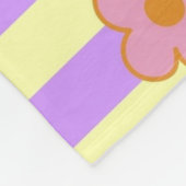 Streifen Lila Gelb tropische florale botanische Fleecedecke (Ecke)