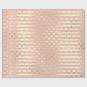 Streifen Lines Herz Champaigne Gold Pink Pastell Geschenkpapier (Flach)