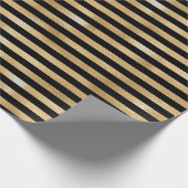 Streifen Linien Black Sepia Gold Honey Minimal Met Geschenkpapier (Ecke)