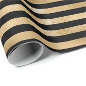 Streifen Linien Black Sepia Gold Honey Minimal Met Geschenkpapier (Rolleneckpunkt)