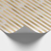 Streifen Linien Grau Silver Sepia Gold Honey Metal Geschenkpapier (Ecke)
