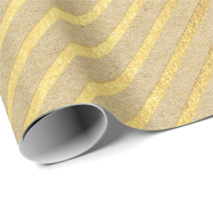 Streifen-Linien Kraftpapier-Goldnatürliches Geschenkpapier
