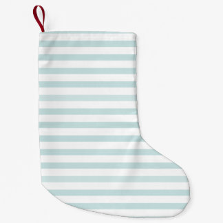 Streifen lt-Blue und weißes horizontaler Kleiner Weihnachtsstrumpf