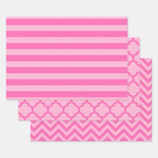 Streifen marokkanische Zickzack DIY-Farben 2 Tone  Geschenkpapier Set (Set)