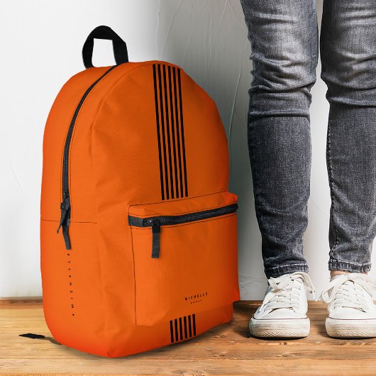 Streifen Minimal Sporty Stilvoll Orange Bedruckter Rucksack