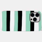 Streifen - Minze grün, weiß und schwarz Case-Mate iPhone Hülle (Rückseite (Horizontal))