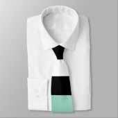 Streifen - Minze grün, weiß und schwarz Krawatte (Gebunden)