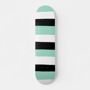 Streifen - Minze grün, weiß und schwarz Skateboard