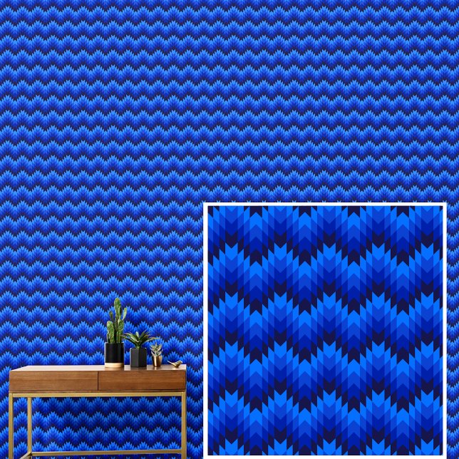 Streifen mit blauer Geometrie Tapete (Von Creator hochgeladen)