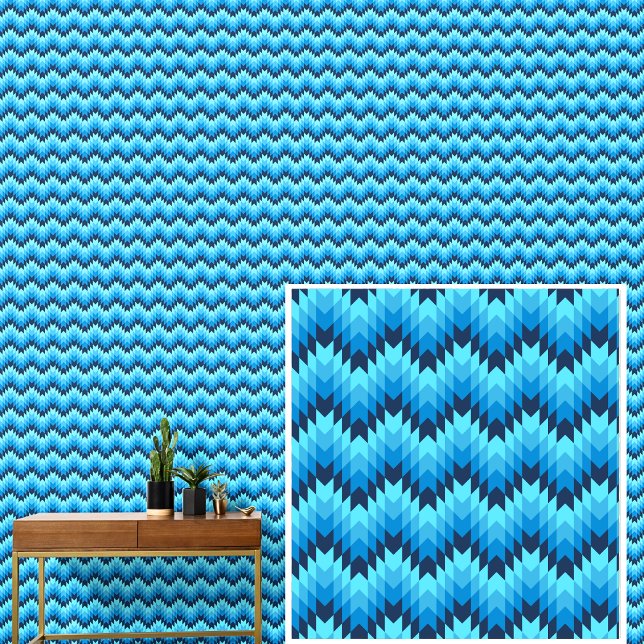 Streifen mit blauer Geometrie Tapete (Von Creator hochgeladen)