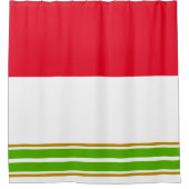 Streifen mit breiter, hellroter, grüner Kante Duschvorhang (Vorderseite)