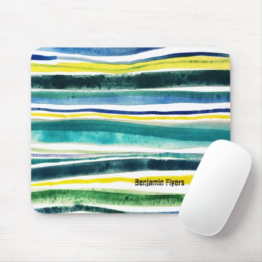 Streifen mit frischen Wasserfarben Mousepad (Mit Mouse)