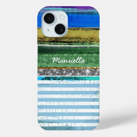 Streifen mit ihrem Namen Case-Mate iPhone Hülle (Rückseite)