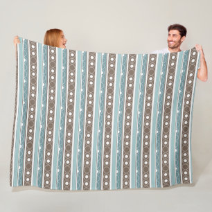 Streifen mit Kreise und Ringen im Retrostil Fleecedecke