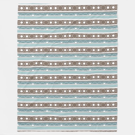 Streifen mit Kreise und Ringen im Retrostil Fleecedecke (Vorderseite)