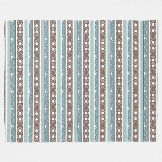Streifen mit Kreise und Ringen im Retrostil Fleecedecke (Vorderseite (Horizontal))