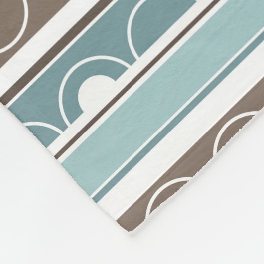 Streifen mit Kreise und Ringen im Retrostil Fleecedecke (Ecke)