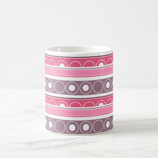 Streifen mit Kreise und Ringen im Retrostil Kaffeetasse (Mittel)
