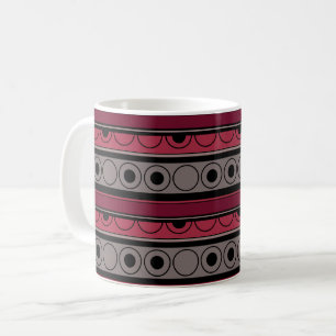 Streifen mit Kreise und Ringen im Retrostil Kaffeetasse