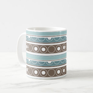 Streifen mit Kreise und Ringen im Retrostil Kaffeetasse