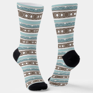 Streifen mit Kreise und Ringen im Retrostil Socken