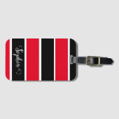 Streifen mit Personalisierter und roter Bezeichnun Gepäckanhänger (Vorderseite (Horizontal))