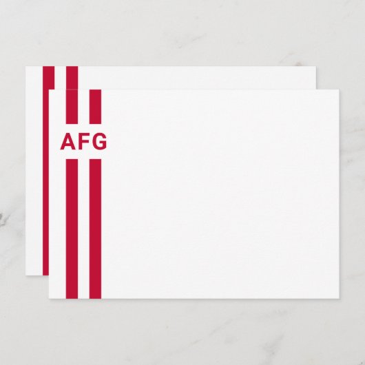 Streifen mit roter und weißer Note Mitteilungskarte (Vorne/Hinten)