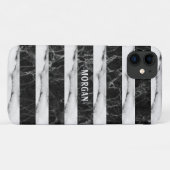 Streifen mit schwarz-grauem Marmor Case-Mate iPhone Hülle (Rückseite (Horizontal))