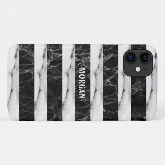Streifen mit schwarz-grauem Marmor Case-Mate iPhone Hülle (Rückseite (Horizontal))