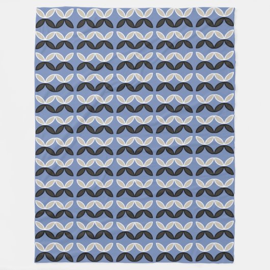 Streifen mit schwarzen und weißen Blütenblättern a Fleecedecke (Vorderseite)