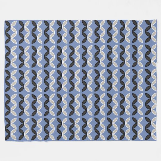 Streifen mit schwarzen und weißen Blütenblättern a Fleecedecke (Vorderseite (Horizontal))