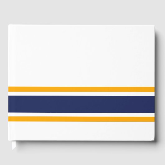 Streifen mit weißer gelber Kante der Navy Gästebuch (Vorderseite)