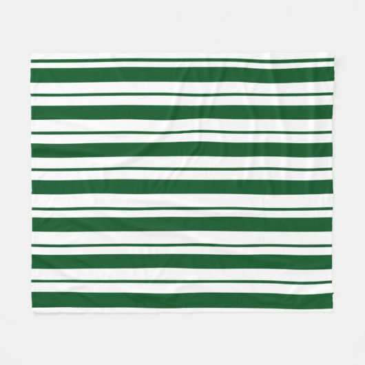 Streifen mit weißer und grüner Candy Cane Fleecedecke (Vorderseite (Horizontal))