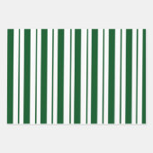 Streifen mit weißer und grüner Candy Cane Geschenkpapier Set (Vorderseite 3)