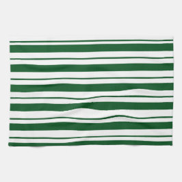 Streifen mit weißer und grüner Candy Cane Geschirrtuch