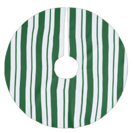 Streifen mit weißer und grüner Candy Cane Polyester Weihnachtsbaumdecke