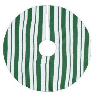 Streifen mit weißer und grüner Candy Cane Polyester Weihnachtsbaumdecke