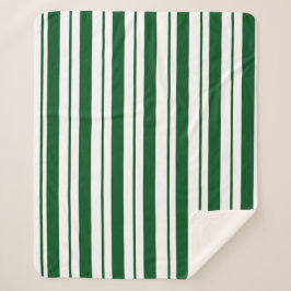 Streifen mit weißer und grüner Candy Cane Sherpadecke
