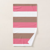 Streifen Mocha Brown Rosa White Badhandtuch Set (Handtuch)