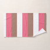 Streifen Mocha Brown Rosa White Badhandtuch Set (Handtuch)