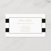 Streifen Moderne Schwarz-weiße Boutique Visitenkarte (Rückseite)