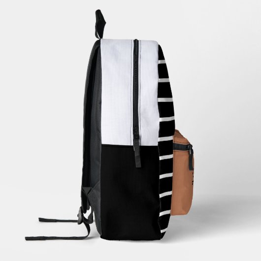 Streifen Monogramm Handschrift Name schwarz Karame Bedruckter Rucksack (Links)
