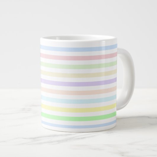 Streifen Multicolor Pastel Jumbo Tasse (Vorderseite Rechts)