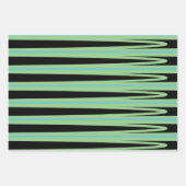 Streifen Muster Aquamarin grün Schwarz-weiße Multi Geschenkpapier Set (Vorderseite 2)