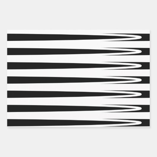 Streifen Muster Aquamarin grün Schwarz-weiße Multi Geschenkpapier Set (Vorderseite)