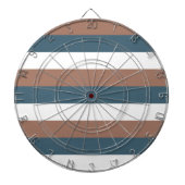 Streifen Muster Aquamarin Mocha White Dartscheibe (vorne)
