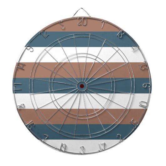 Streifen Muster Aquamarin Mocha White Dartscheibe (vorne)