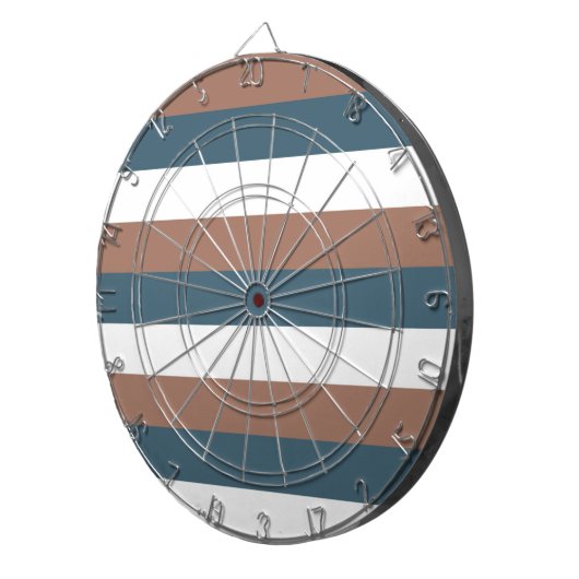 Streifen Muster Aquamarin Mocha White Dartscheibe (Vorderseite rechts)