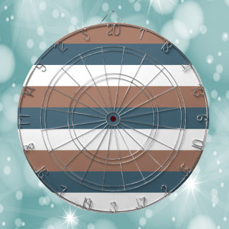 Streifen Muster Aquamarin Mocha White Dartscheibe
